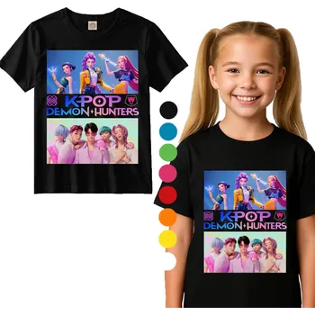 Chlapecké tričko Dětské tričko Kpop Demon Hunters Shirt Huntrix 2XS 104CM TETOVÁNÍ ZDARMA
