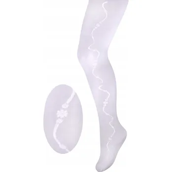 Dívčí oblečení Milusie dětské bílé punčocháče z polyamidu, velikost 152/158