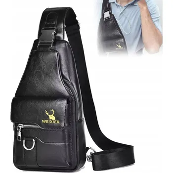 KOŽENÁ TAŠKA PŘES RAMENO PÁNSKÁ LEDVINKA BATOH CROSSBODY ČERNÁ