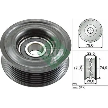 Vratná/vodicí kladka, klínový žebrový řemen Schaeffler INA 532 0721 10