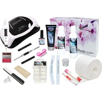 Startovací sada na Polygel nehty XXXL 96W s bruskou 10W
