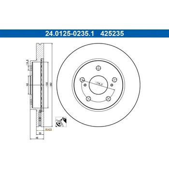 Brzdový kotouč Brzdový kotouč ATE 24.0125-0235.1