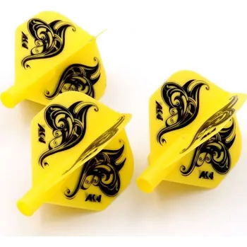 Letky na šipky Cuesoul TERO AK4, žluté květinový vzor, standard