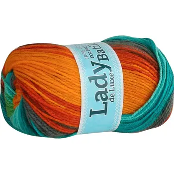 Příze Příze Lady de luxe batik 608 zel.šed.modr.oranž.