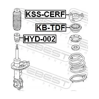 LOŽISKO ULOŽENÍ TLUMIČE PŘEDNÍ FEBEST KB-TDF