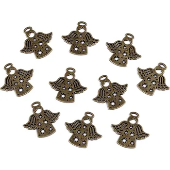 Přívěsek Přívěsek anděl 27x28 mm, střední, 4 staromosaz