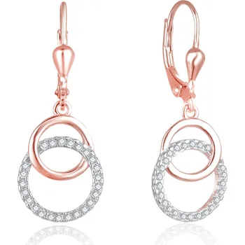 Náušnice Stylové bronzové náušnice se zirkony AGUC2707-RHR Beneto