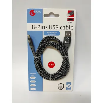 Datový kabel Kabel Sologic USB - Apple Lightning 1,5 m šedý