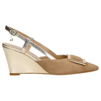 Dámské lodičky Béžovo-Zlaté Lodičky Na Klínku Wojas 3514574 41