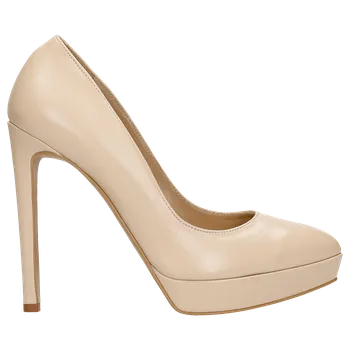 Dámské lodičky Béžové Kožené Dámské Lodičky Na Vysokém Podpatku S Platformou Wojas 3512654 38