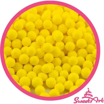 Jedlá dekorace na dort SweetArt cukrové perly žluté 5 mm (80 g) BPRL-003.5008_S01