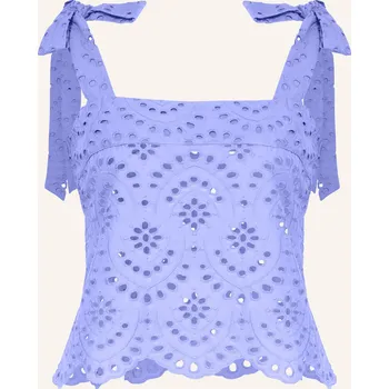 Poupette St Barth Dámský Top Noa Z Krajky S Otvory, modrá, 42