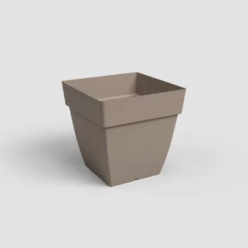 Květináč Květináč CAPRI, čtvercový, 45cm, plast, šedá|MATTE TAUPE|Artevasi