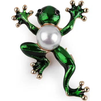 Náramek Brož žába, chameleon, malé, 3 zelená žába