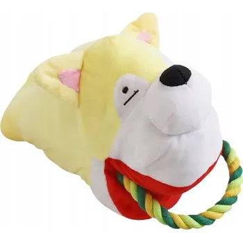 Hračka pro psa Hračka pro psy plyšová s lanem a pískátkem – kousátko, přetahovadlo - Pes