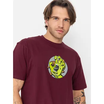 Pánské tričko Santa Cruz Hand Dot Front (dark cherry) L, vínově červená