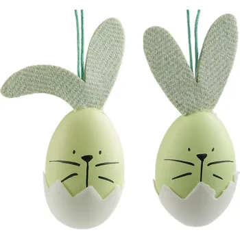 Velikonoční dekorace Velikonoční vajíčka k zavěšení Varianta: 1 zelená sv., Balení: 2 ks