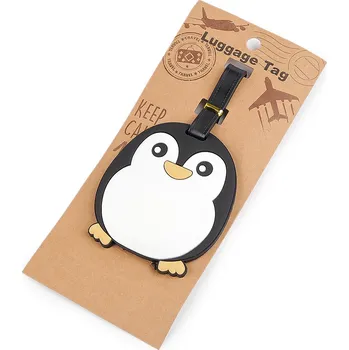 Náramek Jmenovka / visačka na kufr zvířátka, malé, 4 černá tučňák