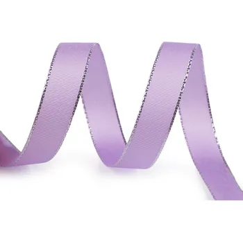 Stuha Stuha taftová s lurexem šíře 15 mm, střední, 502 fialová sv. stříbrná