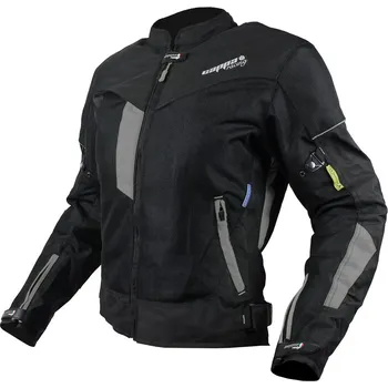 Dámská mikina Bunda moto dámská MONTE CARLO textilní černá/šedá S