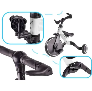 Odrážedlo ODRÁŽEDLO TRIKE FIX MINI TŘÍKOLKA 3V1 S PEDÁLY BÍLÉ