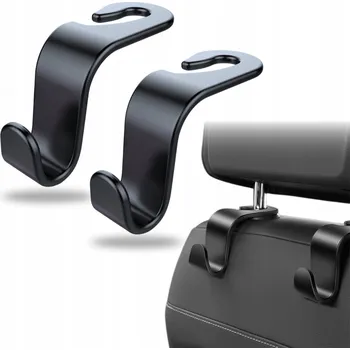 Věšák Držák/věšák na opěrku hlavy Korbi, odolný, černý, 2 ks