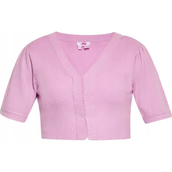 Dámský svetr Dámský propínací svetr s krátkým rukávem myMo - růžový, L