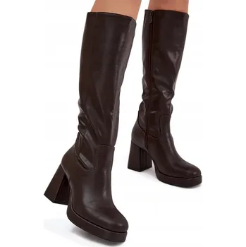 Dámské kozačky Butosklep dámské kozačky po kolena na sloupkovém podpatku, velikost 40