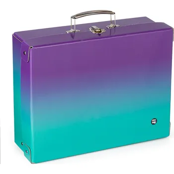 Školní kufřík Oxybag Kufřík kufr lamino hranatý A4 OXY Ombre Purple- blue 6-06224