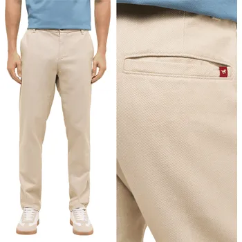 Pánské kalhoty Mustang Pánské kalhoty Daytona Chino béžové, střih slim fit, bavlněné, W34 L34