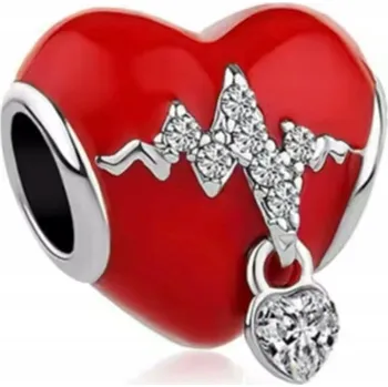 Přívěsek Přívěsek červené srdce zámek stříbro S925