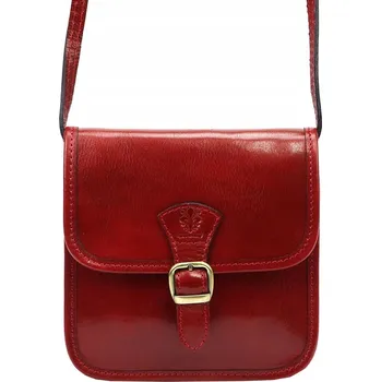 Kabelka Vera Pelle kabelka kožená kabelka přes rameno z pravé kůže červená