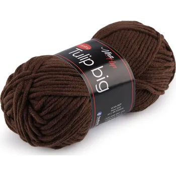 Příze Pletací příze Tulip big 100 g, střední, 15 (41057) hnědá