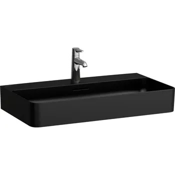 LAUFEN VAL - umyvadlo, broušená spodní část (H816285) Barva: Černá mat, Provedení: s 3 otvory pro baterii, bez přepadu