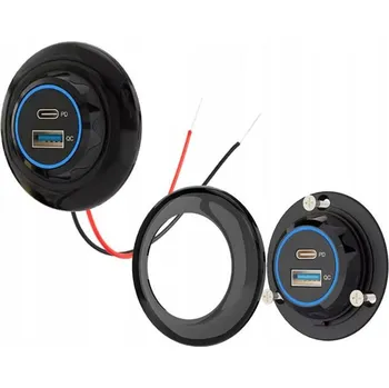 LXG555 Montážní USB-A + USB-C nabíječka do jachty, lodi, auta 12V-24V