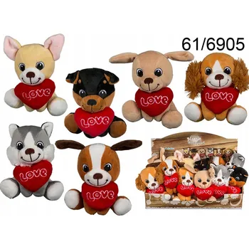 plyšák PLYŠOVÝ PEJSEK SE SRDÍČKEM LOVE PLYŠÁK