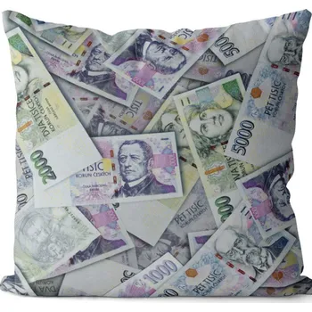 Dekorativní polštářek Polštář plný peněz