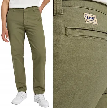 Pánské kalhoty Lee RELAXED WORKWEAR CHINO VOLNÉ ZELENÉ KALHOTY CHINOS W32 L32