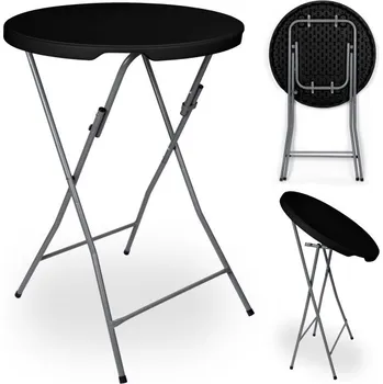 Zahradní stůl Skládací stolek GALA 80 cm černý