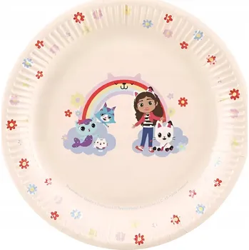 Talíř PAPÍROVÉ TALÍŘKY GÁBININ KOUZELNÝ DOMEK 23 CM 6 KS LICENCE OSLAVA NAROZENINY