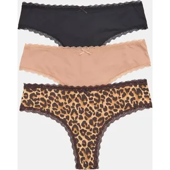 Dámské kraťasy Sinsay - Sada 3&nbsp;tang s&nbsp;krajkou - vícebarevná - 611GV-MLC - 611GV-MLC-XS