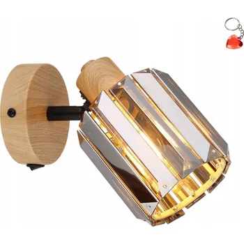 Bodové svítidlo Reflektor / Bodové Světlo v Barvě Dřeva s Krystaly K5, 1xE14.