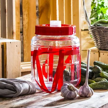 Zavařovací sklenice Velká sklenice typu twist na zavařování a kvašení okurek GRANDE POT 5 l