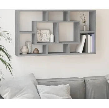 police vidaXL Nástěnná police s 8 přihrádkami [342591] Barva: šedá sonoma