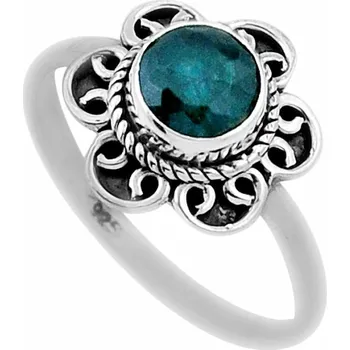 Prsten Smaragd indický - upravený prsten stříbro Ag 925 47230 58 mm (US 8,5), 2,2 g