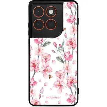 Pouzdro na mobilní telefon Lesklý kryt Mobiwear Glossy - Motorola Edge 70 - G033G - Růžové květy (Prémiové lesklé pouzdro, obal, kryt Mobiwear Glossy na mobil Motorola Edge 70 - G033G - Růžové květy, materiál Plast + TPU silikon - krytí po všech stranách, neošoupatelný potisk, tenk