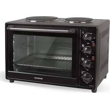 Mini trouba Elektrická trouba Orava Elektra X1 se dvěma plotýnkami, grilem a otočným rožněm