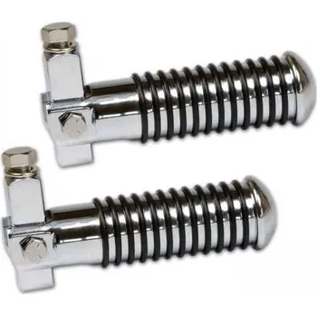 HSM Univerzální chromované stupačky Sundance pro řidiče na motorku s gumovými kroužky