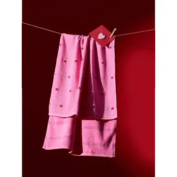 Ručník Sinsay - Bavlněný ručník se srdíčky - růžová - 687DA-30X - 687DA-30X-ONE