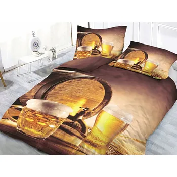 Povlečení XPOSE® 3D povlečení PIVO 2 140x200 cm, 70x90 cm, 3D + Prodloužená možnost vrácení zboží do 50 dnů